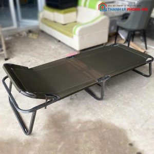 Giường Gấp Gọn Khung Sắt Vải Bố Cũ