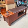 Giường Gội Đầu Khung Gỗ Đêm Da Cũ