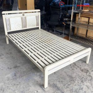 Giường Sắt Hộp 1m2 Màu Trắng Cũ