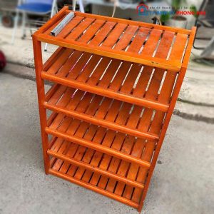 Kệ Dép 6 Tầng Gỗ Tự Nhiên Cũ