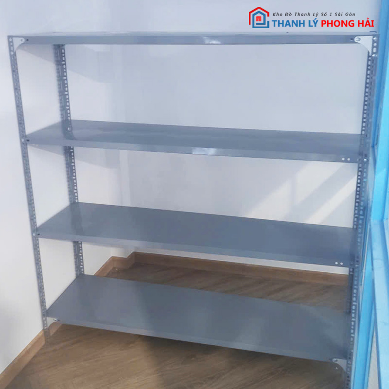 ke-sat-v-lo-4-tang-1m5-cu Kệ Sắt V Lỗ 4 Tầng 1m5 Cũ