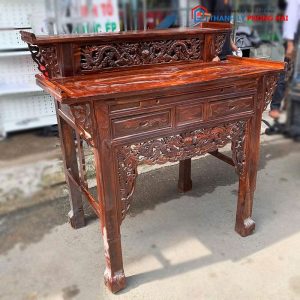 Kệ Thờ Gỗ Tự Nhiên 1m27 Cũ Chạm Khắc Cổ Điển