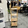 Kệ Trưng Bày Gỗ Cũ 5 Tầng Có Bánh Xe