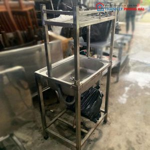Lavabo Inox Kèm Kệ 1 Hộc Cũ