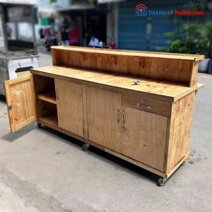 Quầy Lễ Tân Gỗ Ghép 2m Cũ