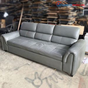Sofa Bed 2m2 Kéo Thành Giường Bọc Da Xám Cũ