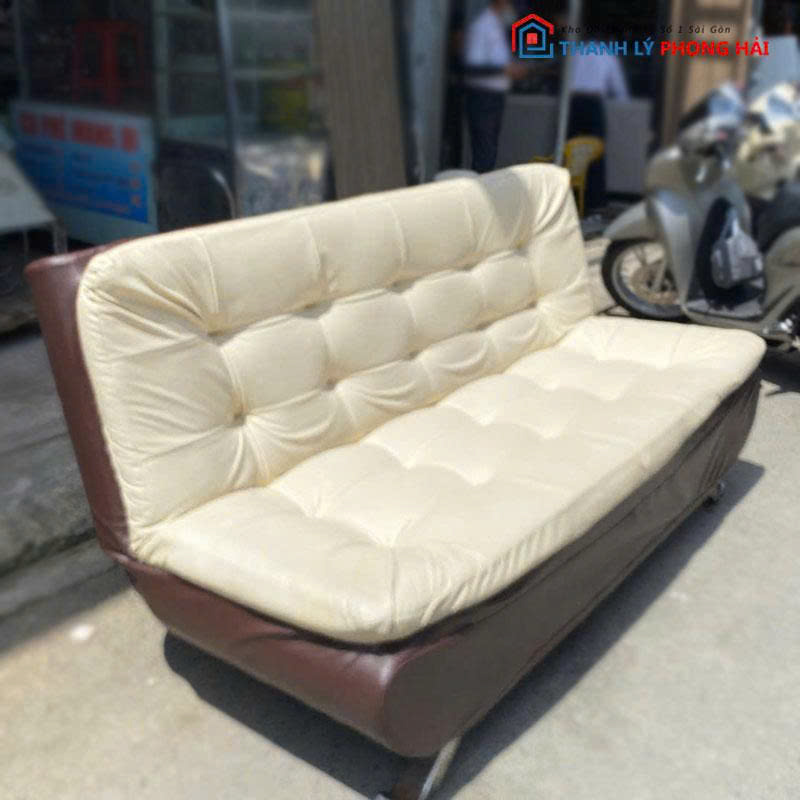 sofa-bed-boc-da-mau-kem-cu-2 Sofa Bed Bọc Da Màu Kem Cũ