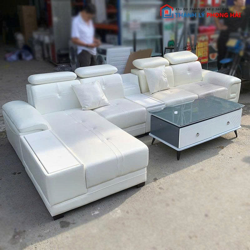 sofa-goc-l-boc-da-kem-ban-cu-4 Sofa Góc L Bọc Da Kèm Bàn Cũ