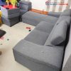 Sofa Góc L Bọc Vải Xám Cũ