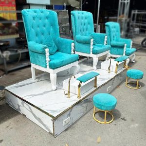 Sofa Nail Hoàng Gia Màu Xanh Cũ Kèm Bồn