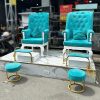 Sofa Nail Hoàng Gia Màu Xanh Cũ Kèm Bồn