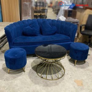 Sofa Sò Màu Xanh Navy Kèm Gối Tim Cũ