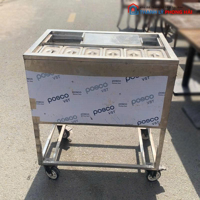 thung-da-inox-co-khay-topping-cu-2 Thùng Đá Inox Có Khay Topping Cũ
