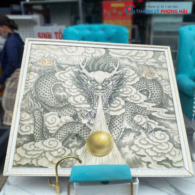 tranh-rong-cu-khung-vien-hoa-van-2 Tranh Rồng Cũ Khung Viền Hoa Văn Sang Trọng