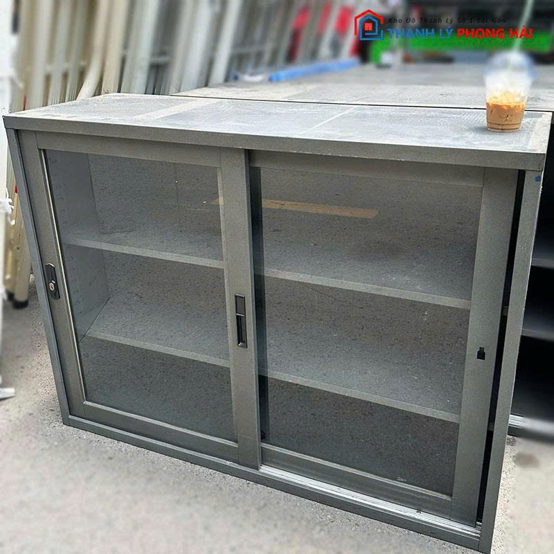 tu-ho-so-cua-lua-kinh-3-tang-cu-1 Tủ Hồ Sơ Cửa Lùa Kính 3 Tầng Cũ