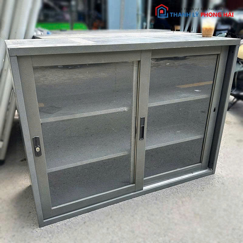 tu-ho-so-cua-lua-kinh-3-tang-cu-2 Tủ Hồ Sơ Cửa Lùa Kính 3 Tầng Cũ