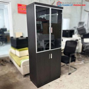 Tủ Hồ Sơ Gỗ Công Nghiệp Cũ 4 Cánh Kính