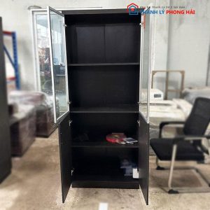 Tủ Hồ Sơ Gỗ Công Nghiệp Cũ 4 Cánh Kính
