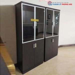 Tủ Hồ Sơ Gỗ Công Nghiệp Cũ 4 Cánh Kính