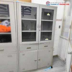 Tủ Hồ Sơ Sắt 2 Cánh Kính Cũ