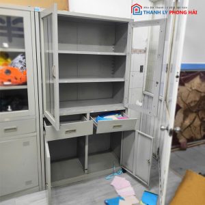 Tủ Hồ Sơ Sắt 2 Cánh Kính Cũ
