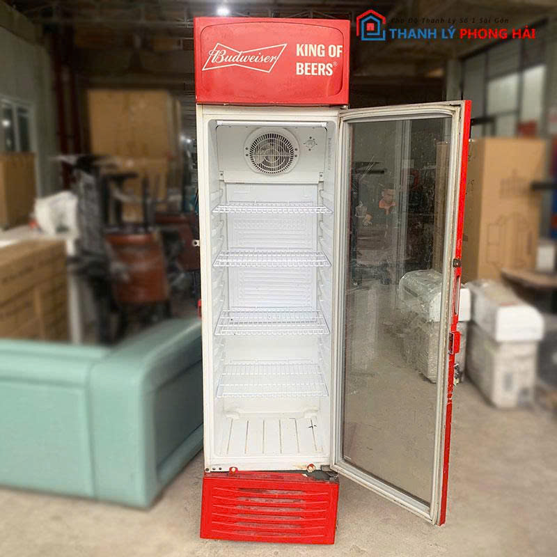 tu-mat-1-canh-kinh-mau-do-cu-2 Tủ Mát 1 Cánh Kính Màu Đỏ Cũ