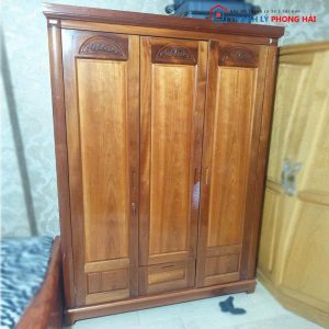 Tủ Quần Áo 1m5 Gỗ Tự Nhiên Cũ 3 Cánh