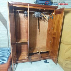 Tủ Quần Áo 1m5 Gỗ Tự Nhiên Cũ 3 Cánh