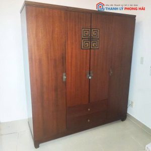 Tủ Quần Áo 1m8 Gỗ MDF Cũ 4 Cánh