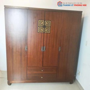 Tủ Quần Áo 1m8 Gỗ MDF Cũ 4 Cánh