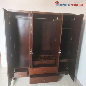 Tủ Quần Áo 1m8 Gỗ MDF Cũ 4 Cánh