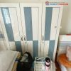 Tủ Quần Áo 3 Cánh 1m6 Cũ Trắng Phối Xanh