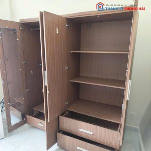 Tủ Quần Áo 4 Cánh 1m8 Có Gương Cũ