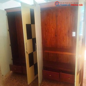 Tủ Quần Áo 4 Cánh 2m33 Họa Tiết Caro Cũ