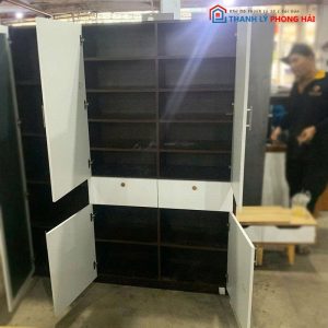 Tủ Quần Áo 5 Cánh Cũ Có Gương Kèm 2 Hộc