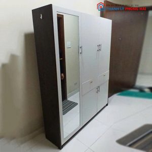 Tủ Quần Áo 5 Cánh Cũ Có Gương Kèm 2 Hộc