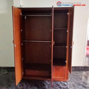 Tủ Quần Áo Gỗ Cũ Có Gương Ở Giữa