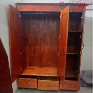 Tủ Quần Áo Gỗ Tự Nhiên 3 Cánh Cũ 1m4