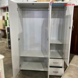 Tủ Quần Áo Nhựa 3 Cánh 1m2 Kèm Hộc Kéo Cũ