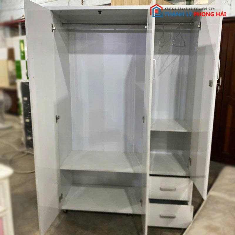 tu-quan-ao-nhua-3-canh-1m2-1 Tủ Quần Áo Nhựa 3 Cánh 1m2 Kèm Hộc Kéo Cũ