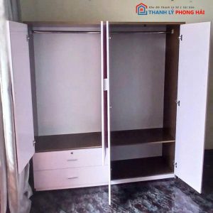 Tủ Quần Áo Nhựa 4 Cánh Có 2 Hộc Kéo Cũ