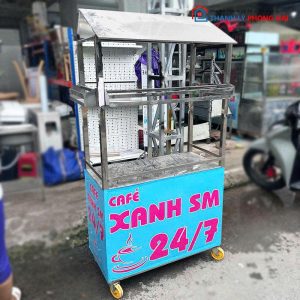 Xe Bán Cà Phê Inox Cũ Có Mái Che