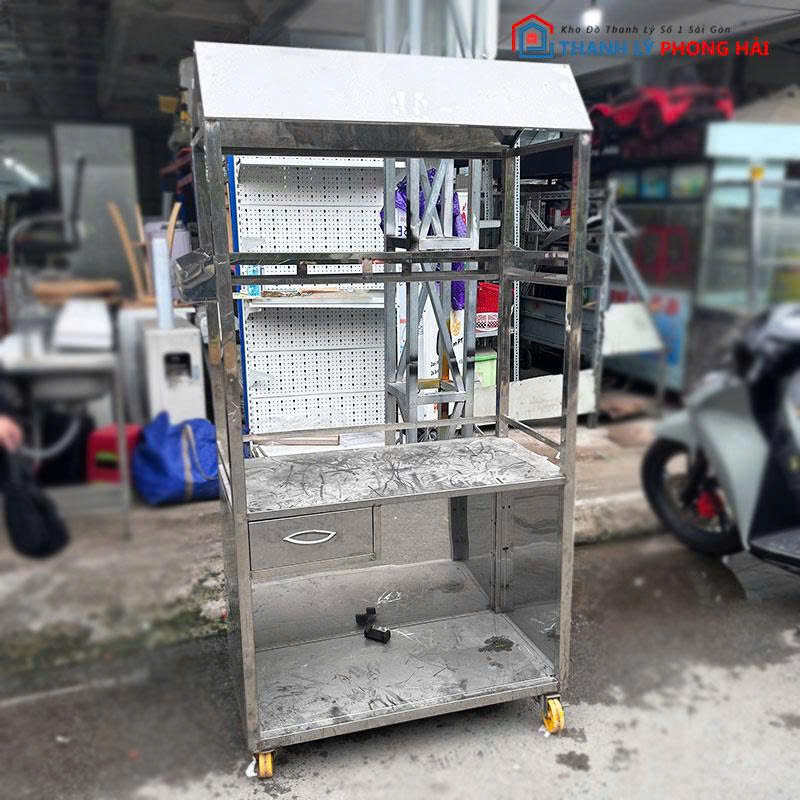 xe-ban-ca-phe-inox-cu-co-mai-che-2 Xe Bán Cà Phê Inox Cũ Có Mái Che