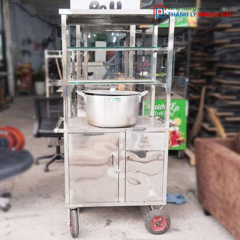 xe-ban-hang-inox-80cm-cu-co-banh-xe-1 Xe Bán Hàng Inox 80cm Cũ Có Bánh Xe