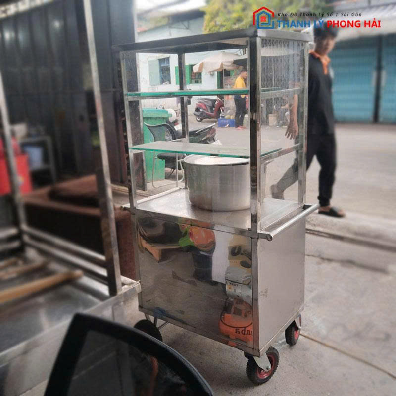 xe-ban-hang-inox-80cm-cu-co-banh-xe-2 Xe Bán Hàng Inox 80cm Cũ Có Bánh Xe