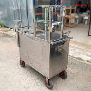 Xe Bán Phở Inox 1m Cũ Kèm Tủ Kính Trưng Bày