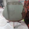 Bàn Ăn Gỗ Tự Nhiên Mặt Kính Cũ