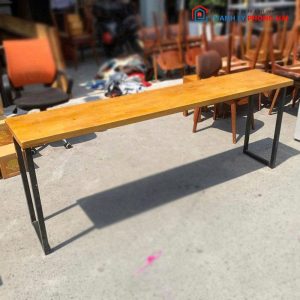 Bàn Cafe Mặt Gỗ Chân Sắt Cũ