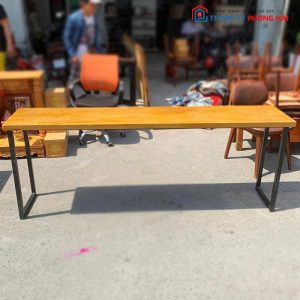 Bàn Cafe Mặt Gỗ Chân Sắt Cũ