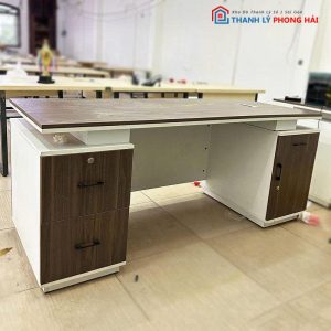 Bàn Giám Đốc Cũ Kèm Tủ Hồ Sơ Hai Bên